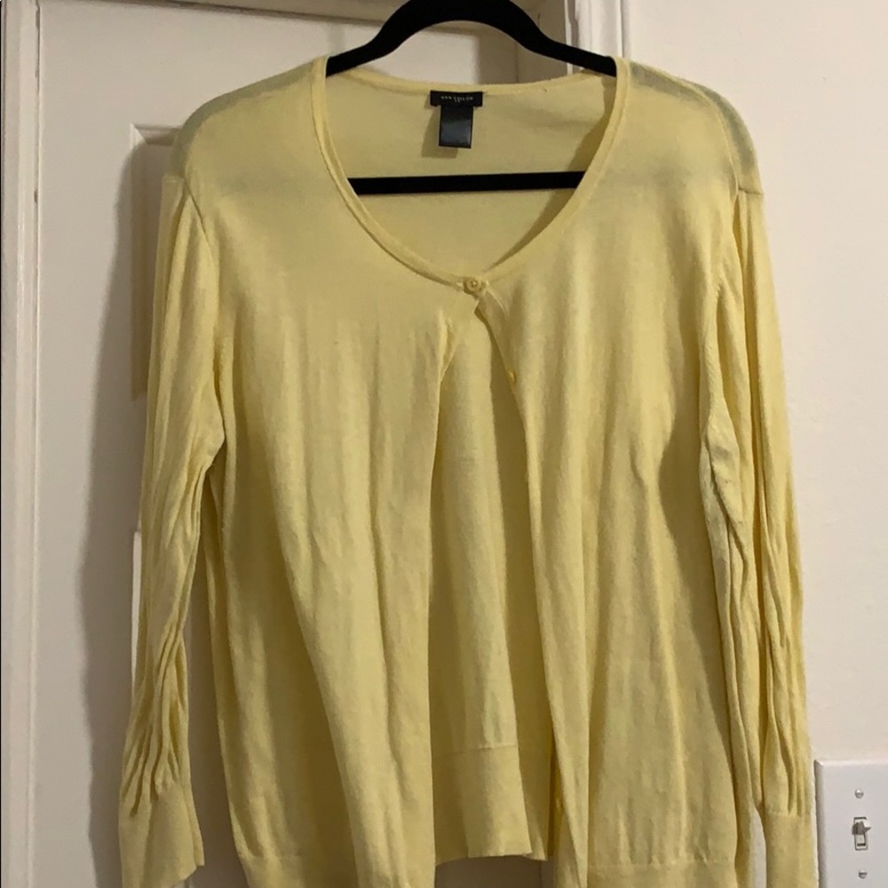 Ann Taylor Yellow Cardigan XL